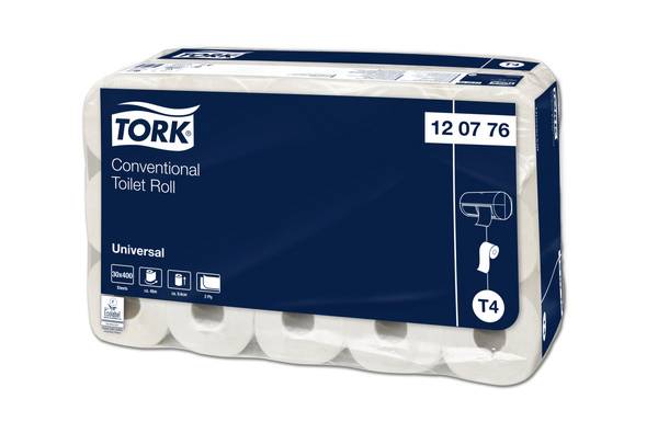 TORK 120776 Kleinrollen Toilettenpapier Universal – 2-lagig Weiß - T4