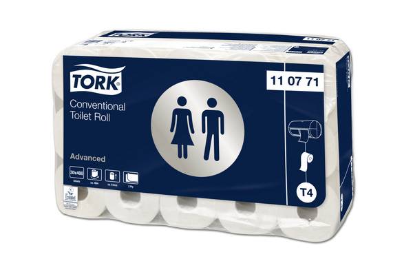 TORK 110771 Kleinrollen Toilettenpapier – 2-lagig Weiß -System T4