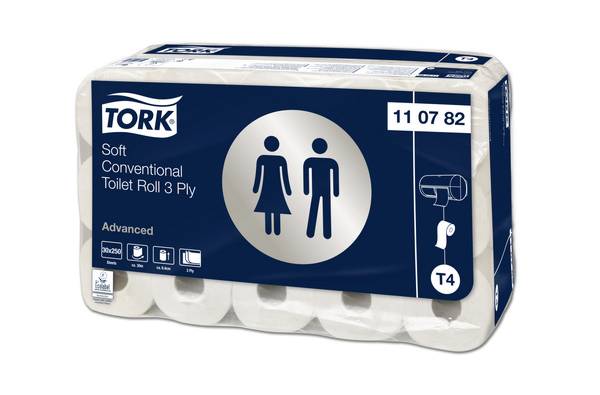 TORK 110782 Kleinrollen Toilettenpapier – 3-lagig Weiß - T4
