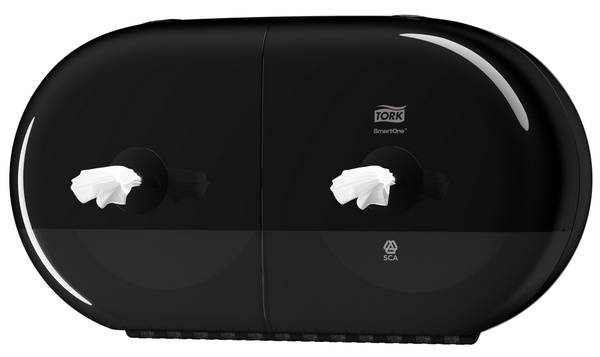 TORK 682008 SmartOne® Mini Doppelrollenspender für Toilettenpapier Schwarz Schwarz - T9