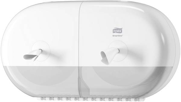 TORK 682000 SmartOne® Mini Doppelrollenspender für Toilettenpapier Weiß -System T9