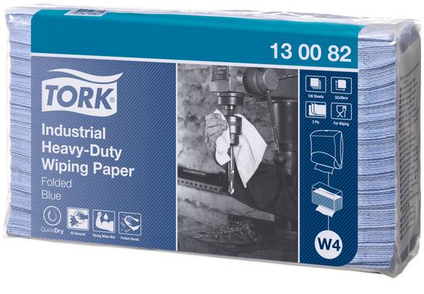 TORK 130082 Extra Starke Industrie Papierwischtücher Blau - W4