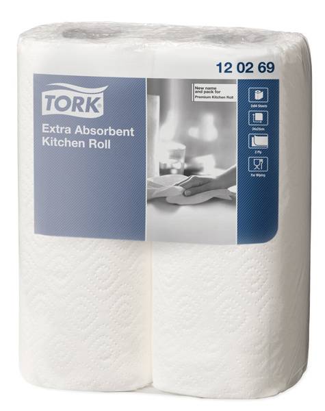 24 Rollen TORK 120269 Extra Saugfähige Küchenrolle Weiß