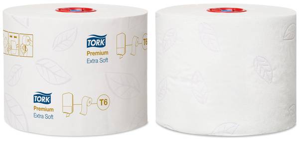 TORK 127510 extra weiche Midi Toilettenpapierrolle Premium – 3-lagig Weiß - T6