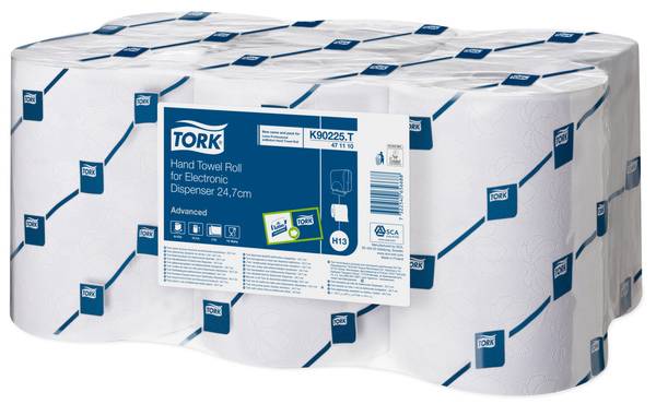 TORK 471110 Handtuchrolle für elektronische Spender, 24,7 cm Weiß - H13